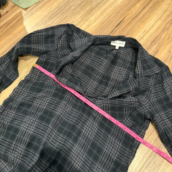 Anthropologie Bella Dahl Plaid Button Down Fringe Top - Picture 7 of 7